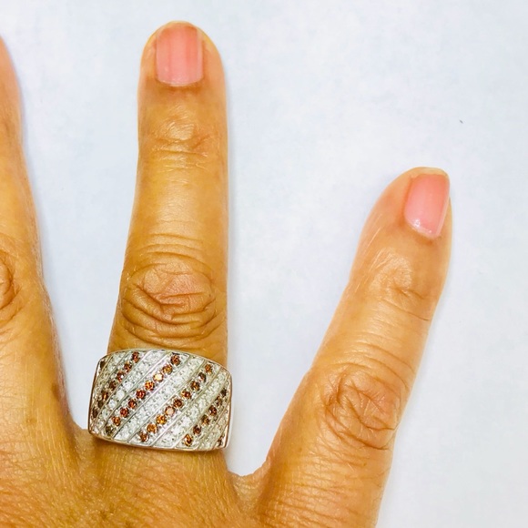 14K White Gold Diamond White and Fancy Color Ring - Picture 5 of 5